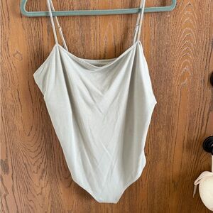 American Eagle Outfitters Light Gray Bodysuit